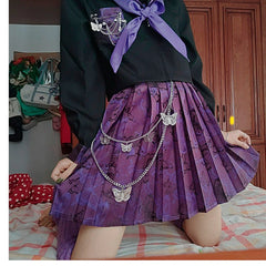 Cute Womens Butterfly Jeans Chain Silver Double Layers Butterfly Wallet Chains Panties Chain For Men