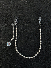 White Ball Wallet Chain Long Ball Wallet Chains for Women Beaded Wallet Chain