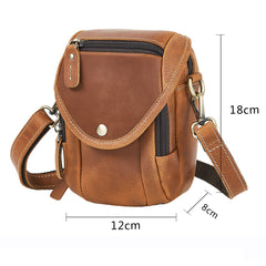 Leather Phone Belt Pouch Brown Mens Belt Pouch Leather Belt Phone Pouch - iwalletsmen