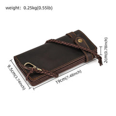 Biker Chain Wallet with Briaded Leather Wallet Chain - iwalletsmen