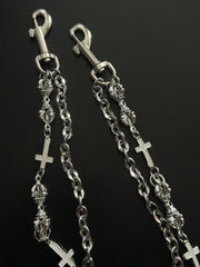 Mens Cross Wallet Chain Cool Vajra Biker Wallet Chain For Men