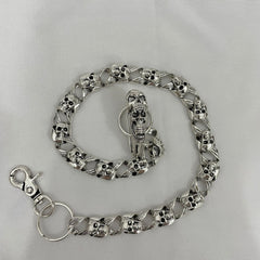 Silver Mens Skull Wallet Chains Cool Skull Wallet Chain Badass Skull Pants Chain For Men