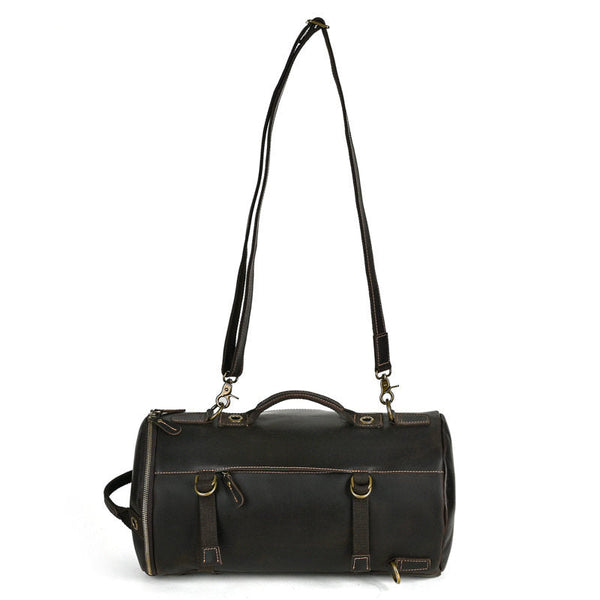 Dark Brown Leather Convertible Backpack 