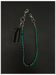 Green Agate Beaded Wallet Chain Bead Wallet Chain - iChainWallets