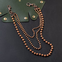 Ball Wallet Chain Triple Wallet Chain Beaded Wallet Chain Long Wallet Chain - iChainWallets