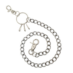 Silver Mens Wallet Chain With Keyrings Simple Wallet Chain Cool Pants Chain For Men
