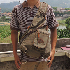 Large Canvas Sling Bag for Big Guys - Lifestyle