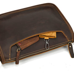 Black Brown Vintage Leather Messenger Bag 