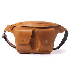 Brown Leather Waist Bag - iwalletsmen
