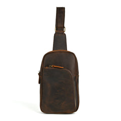Brown Leather Sling Backpack for Men - iwalletsmen