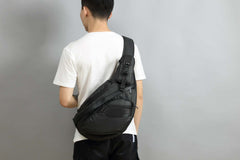 Sling Bag for Big Man - Black Large Sling Backpack - Large Sling Bag for Big Guys