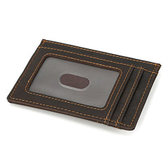 Brown Leather Magnetic Money Clip Wallet Card Holder wallet with Money Clip - iwalletsmen