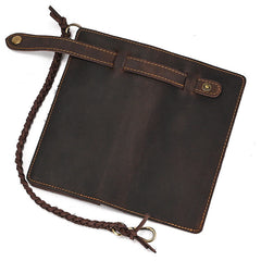 Biker Chain Wallet with Briaded Leather Wallet Chain - iwalletsmen