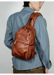 big sling bag for men zipper detail