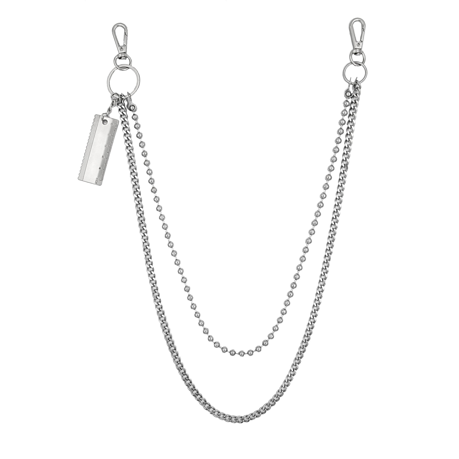 Fashion Mens Silm Jeans Chain Silver Double Layers Wallet Chain Panties Chains For Men