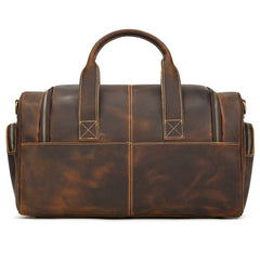 Brown Weekend Bag Small Leather Weekender Bag for Men Long Weekend Shoulder Bag - iwalletsmen