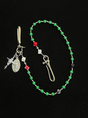 Beaded Wallet Chain Green Stone Long Bead Wallet Chain for Women - iChainWallets