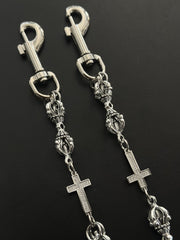 Cool Vajra Biker Wallet Chain For Men Mens Cross Double Wallet Chain
