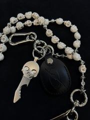 White Skull Chain for Wallet White Skull Head Wallet Chain Skull Wallet Chains - iChainWallets