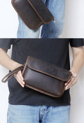Small Shoulder Clutch Bag Crossbody Clutch Bag Mens Leather Crossbody Bag Clutch - iwalletsmen