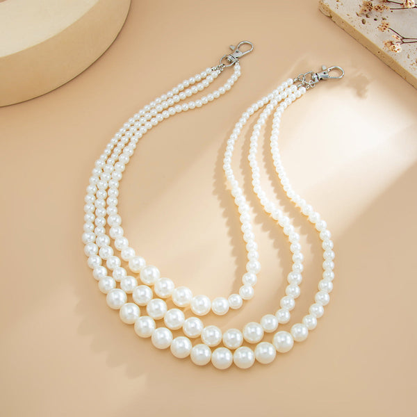 Pearl Wallet Chain for Women Triple Wallet Chain Womens Wallet Chain - iChainWallets