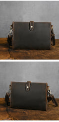 Brown Mens Leather Clutch Bag with Wrist Strap - iwalletsmen