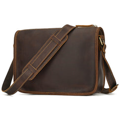 Black Brown Vintage Leather Messenger Bag Mens Italian Messenger Bags Leather 