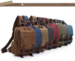 Black Sling Bag for Big Man –  Convertible Canvas Large Sling Backpack – Large Canvas Sling Bag for Big Guys