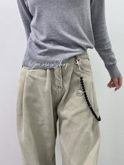 Black Beaded Wallet Chain 