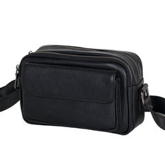 Mens Black Leather Crossbody Bag Mens Small Leather Crossbody Bag - iwalletsmen