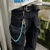 Blue Green Skull Head Wallet Chain 