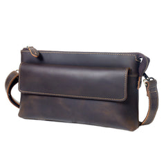 Crossbody Clutch Bag Mens Leather Crossbody Bag Clutch Vintage Shoulder Clutch Bag - iwalletsmen