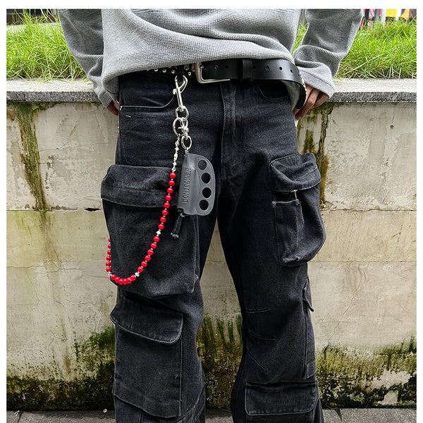 Red Bead Wallet Chain - iChainWallets
