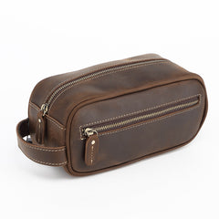Brown Leather Toiletry Bag Men's Leather Toiletry Bag Full Grain Leather Toiletry Bag - iwalletsmen