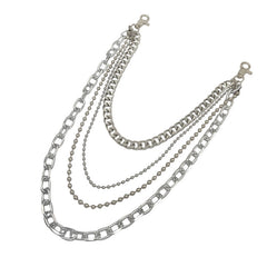 Cool Mens Silver Four Layers Pants Chains Silver Cool Quadruple Biker Wallet Chain For Men