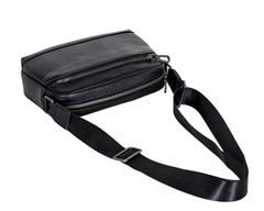 Soft Leather Crossbody Bag Black Small Mens Black Leather Crossbody Bag - iwalletsmen
