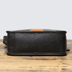 Mens Black Leather Crossbody Bag 