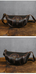 Brown Mens Leather Sling Pack 
