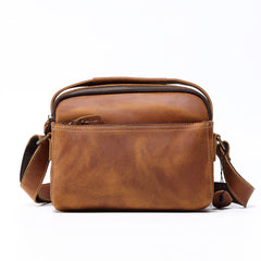 Brown Leather Crossbody Bag for Men 