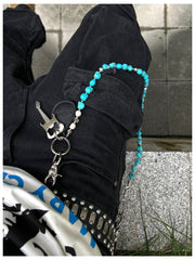 Blue Green Skull Head Wallet Chain Skull Chain for Wallet Skull Wallet Chains - iChainWallets