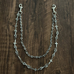 Mens Cross Wallet Chain Cool Vajra Biker Wallet Chain For Men