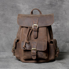 real leather backpack Vintage Leather Backpacks for Men Best College Backpack Men's Leather Backpack