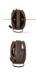 travel toiletry bag Brown Leather Men's Toiletry Bag Leather Roomy Dopp Kit Clutch Wash Kit - iwalletsmen
