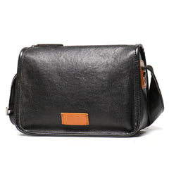 Black Leather Crossbody Bag for Men Messenger Bag - iwalletsmen