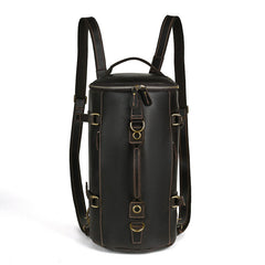 Dark Brown Leather Convertible Backpack 