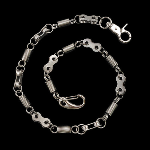 Silver Mens Bike Chain Wallet Chain Spring Wallet Chain Cool Pants Chain For Men