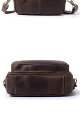 Mens Small Crossbody Bag with Handle Small Mens Crossbody Bag Brown Leather Small Crossbody Bag for Men - iwalletsmen