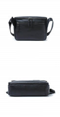 Black Leather Messenger Bag - Style