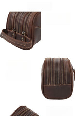 toiletry bag for menâ€?Brown Leather Men's Toiletry Bag Leather Roomy Dopp Kit Clutch Wash Kit - iwalletsmen