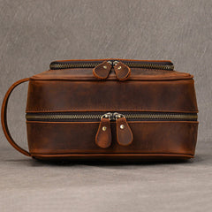 Brown Leather Toiletry Bag Men's Leather Toiletry Bag - iwalletsmen